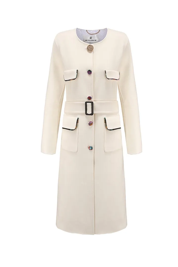 Lin Military Coat White