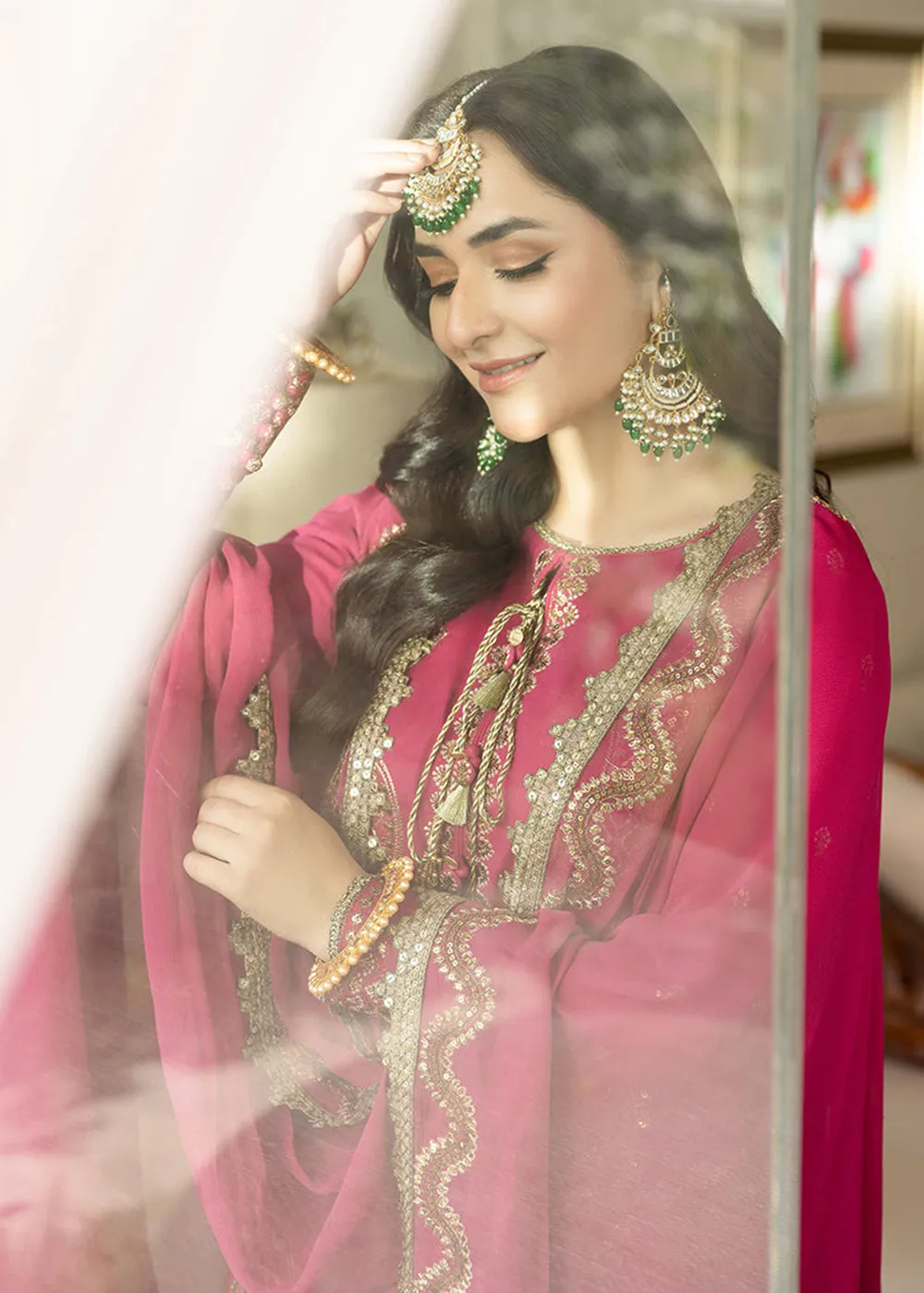 Magenta Pink Suit - Maahru, Noorie & Meerub '23 by Asim Jofa - AJSM-28