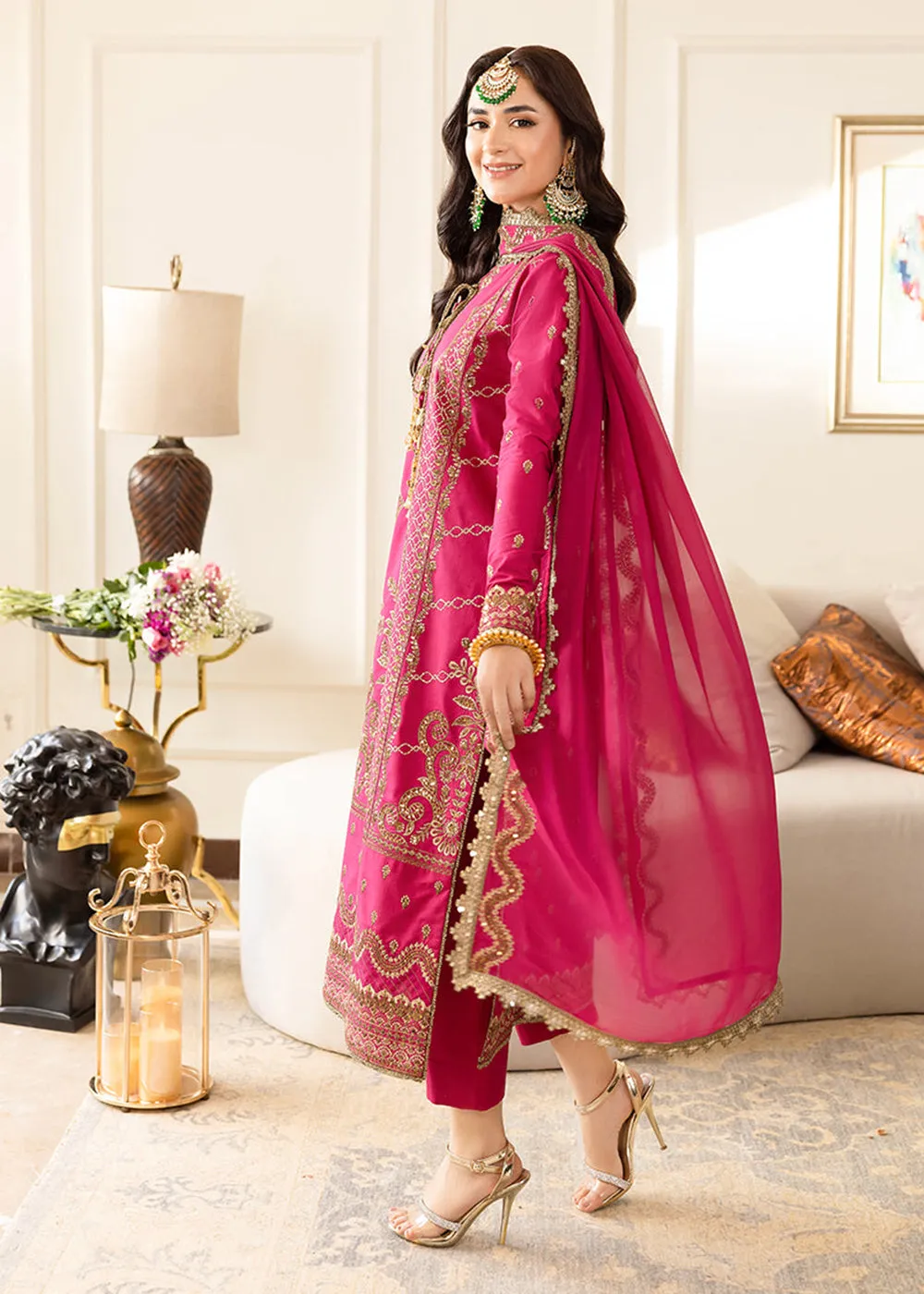 Magenta Pink Suit - Maahru, Noorie & Meerub '23 by Asim Jofa - AJSM-28