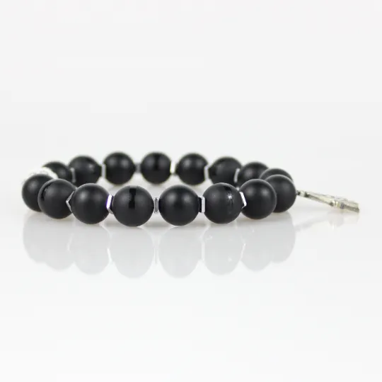 Masonic Black Bead Bracelet