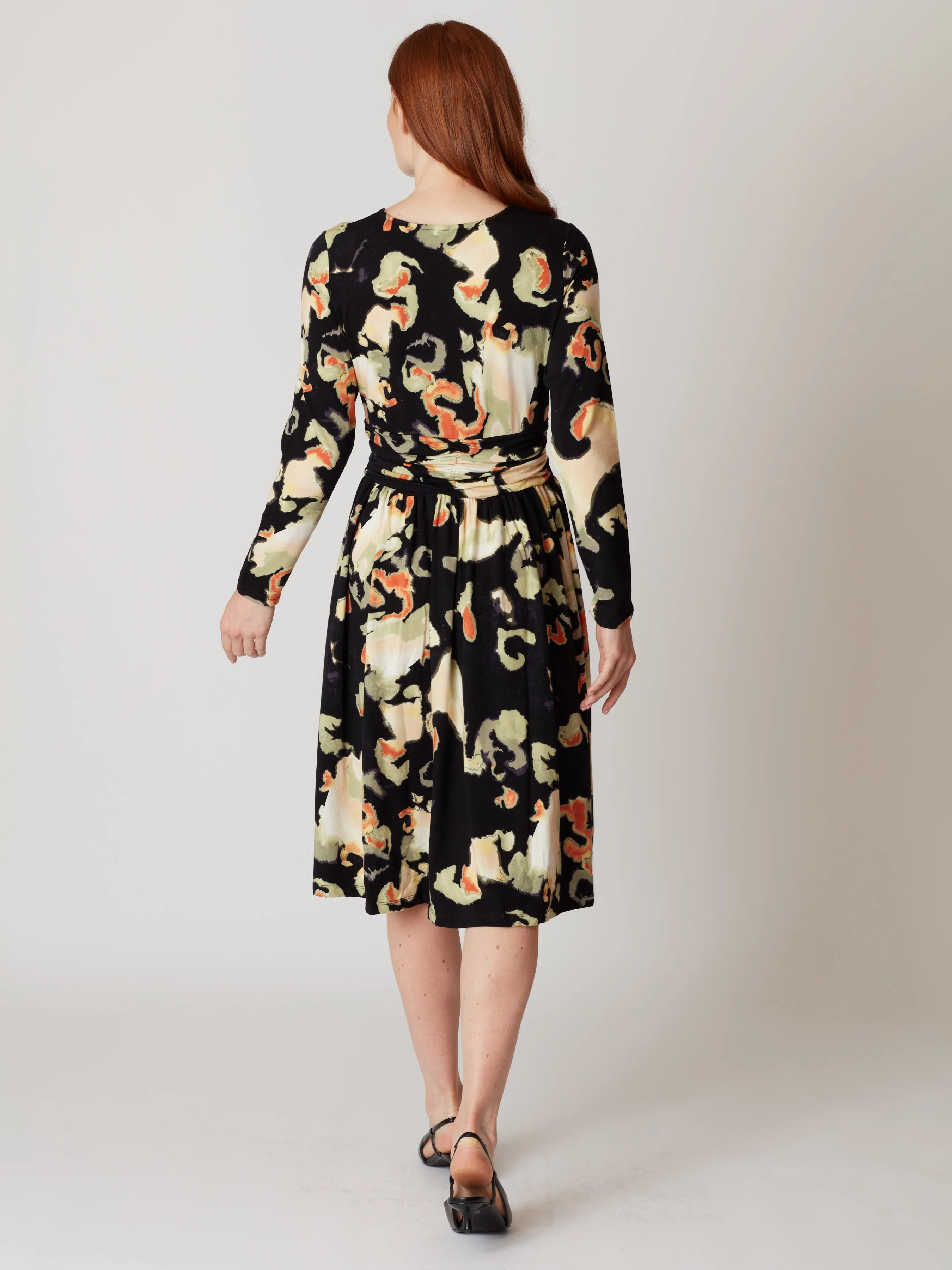 Melato Printed Long Sleeve Dress