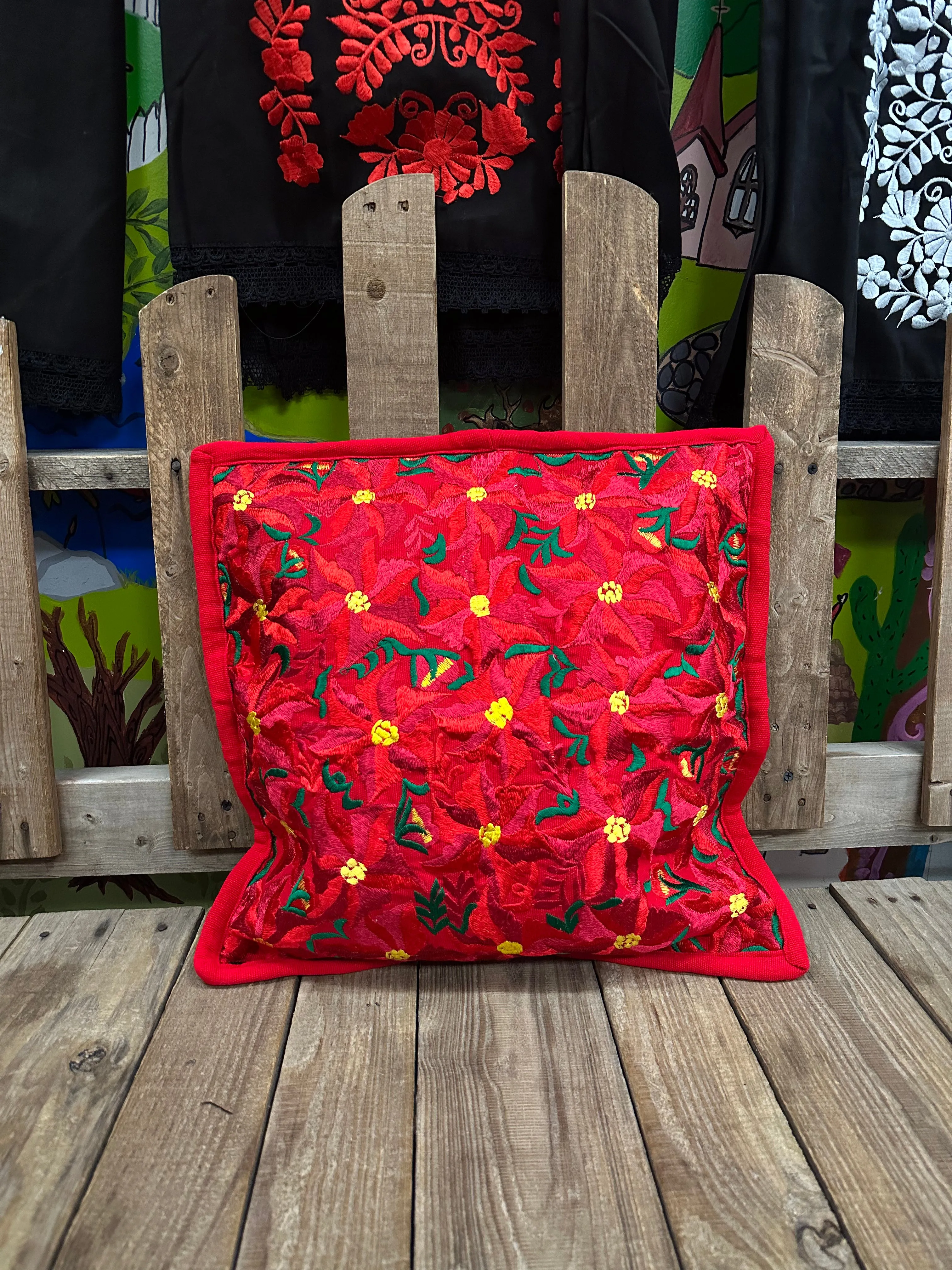 Mexican Floral Embroidered Pillow Covers