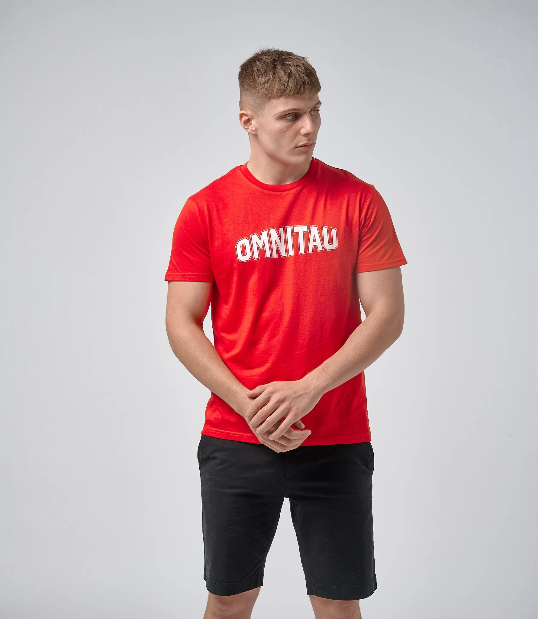 Omnitau Men's Drive Organic Cotton Outfitter Crew Neck T-Shirt - Red