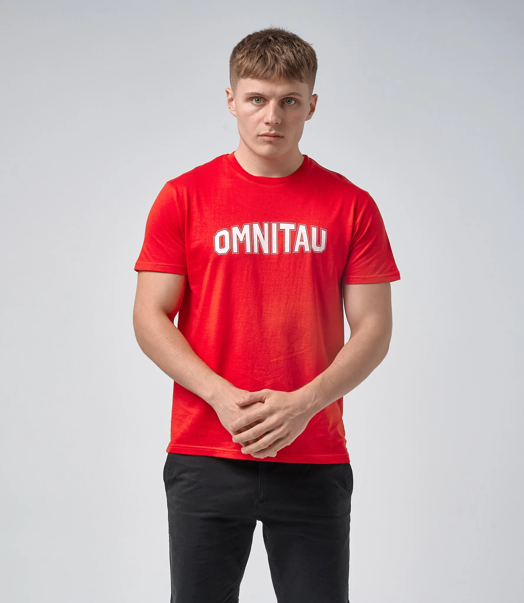 Omnitau Men's Drive Organic Cotton Outfitter Crew Neck T-Shirt - Red