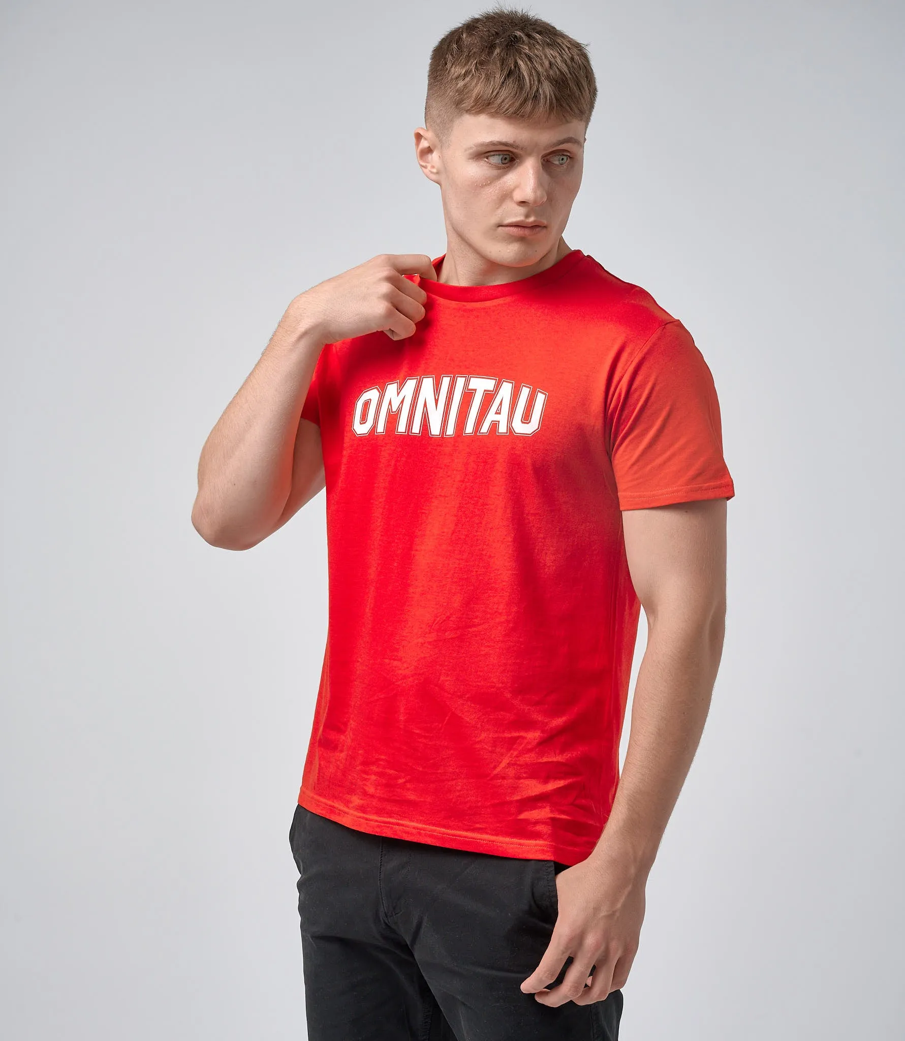 Omnitau Men's Drive Organic Cotton Outfitter Crew Neck T-Shirt - Red