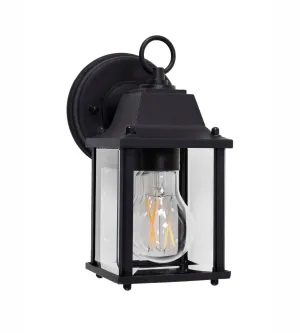 Outdoor Cast Square Wall Porch Light, E26 Medium Base Socket, Wet Location, Beveled Glass, Black or White Finish Available