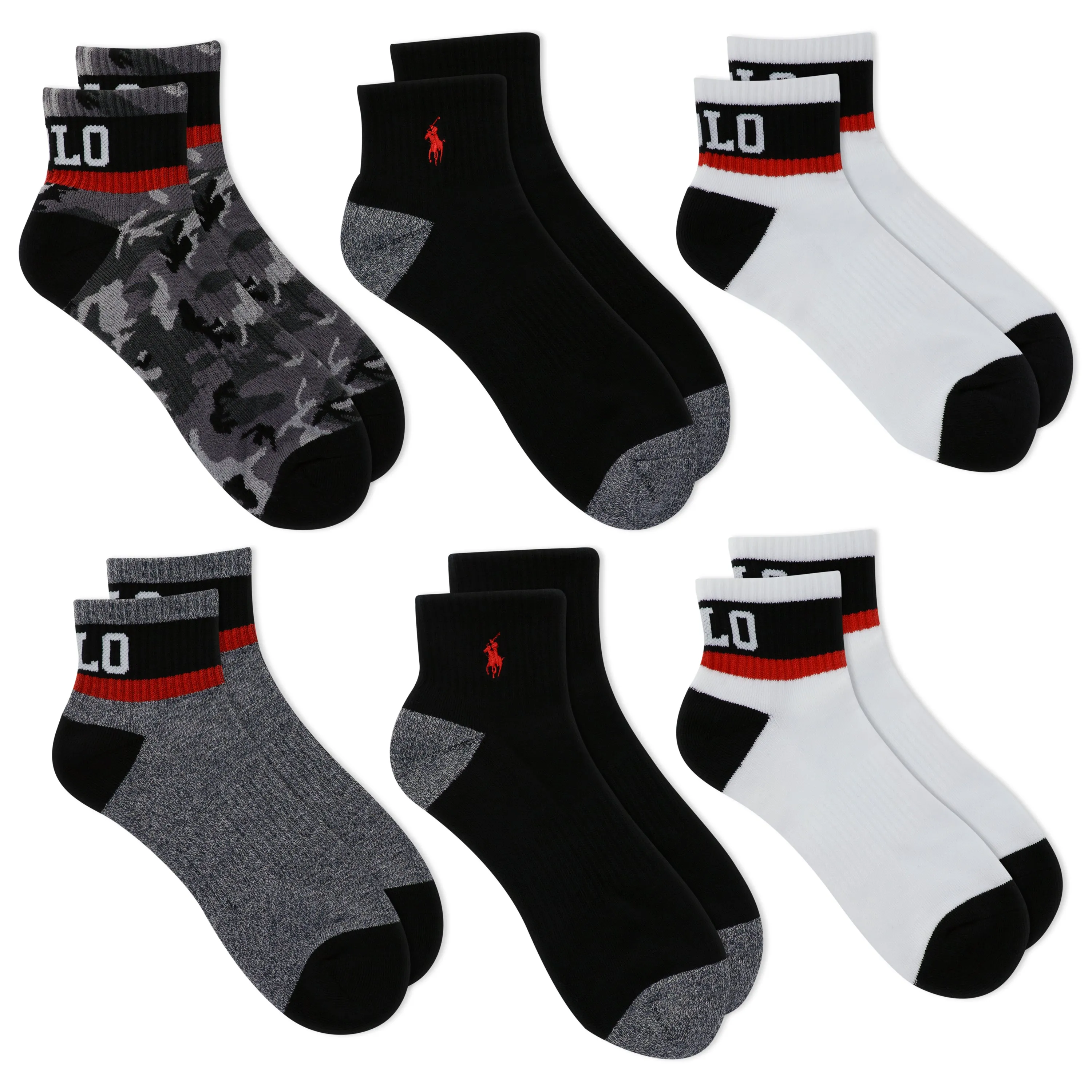 Polo Ralph Lauren Men's 6-Pack Quarter Sock