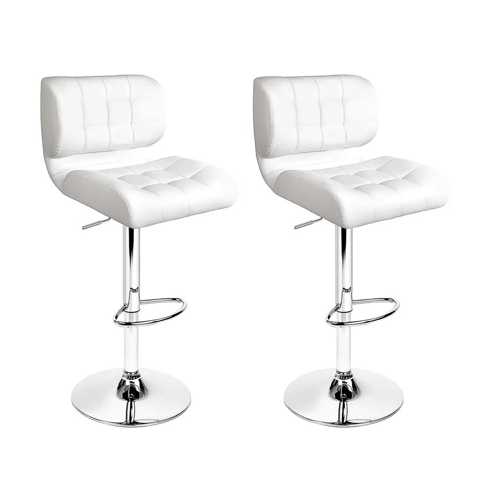 PU Leather Padded Gas Lift Bar Stools Set of 2 - Artiss