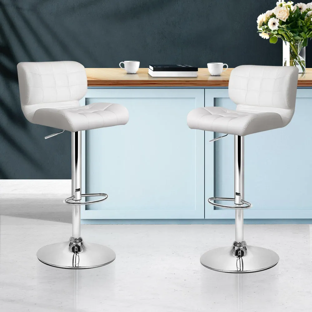 PU Leather Padded Gas Lift Bar Stools Set of 2 - Artiss