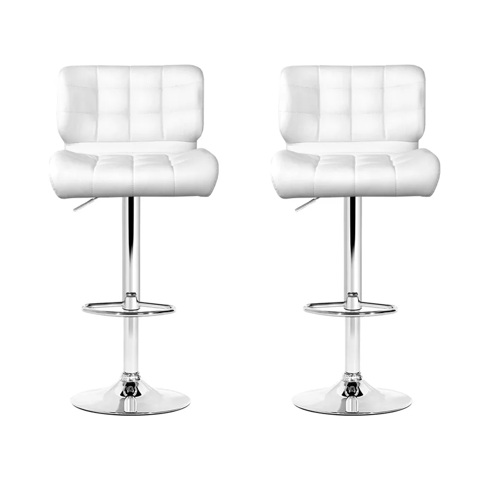 PU Leather Padded Gas Lift Bar Stools Set of 2 - Artiss