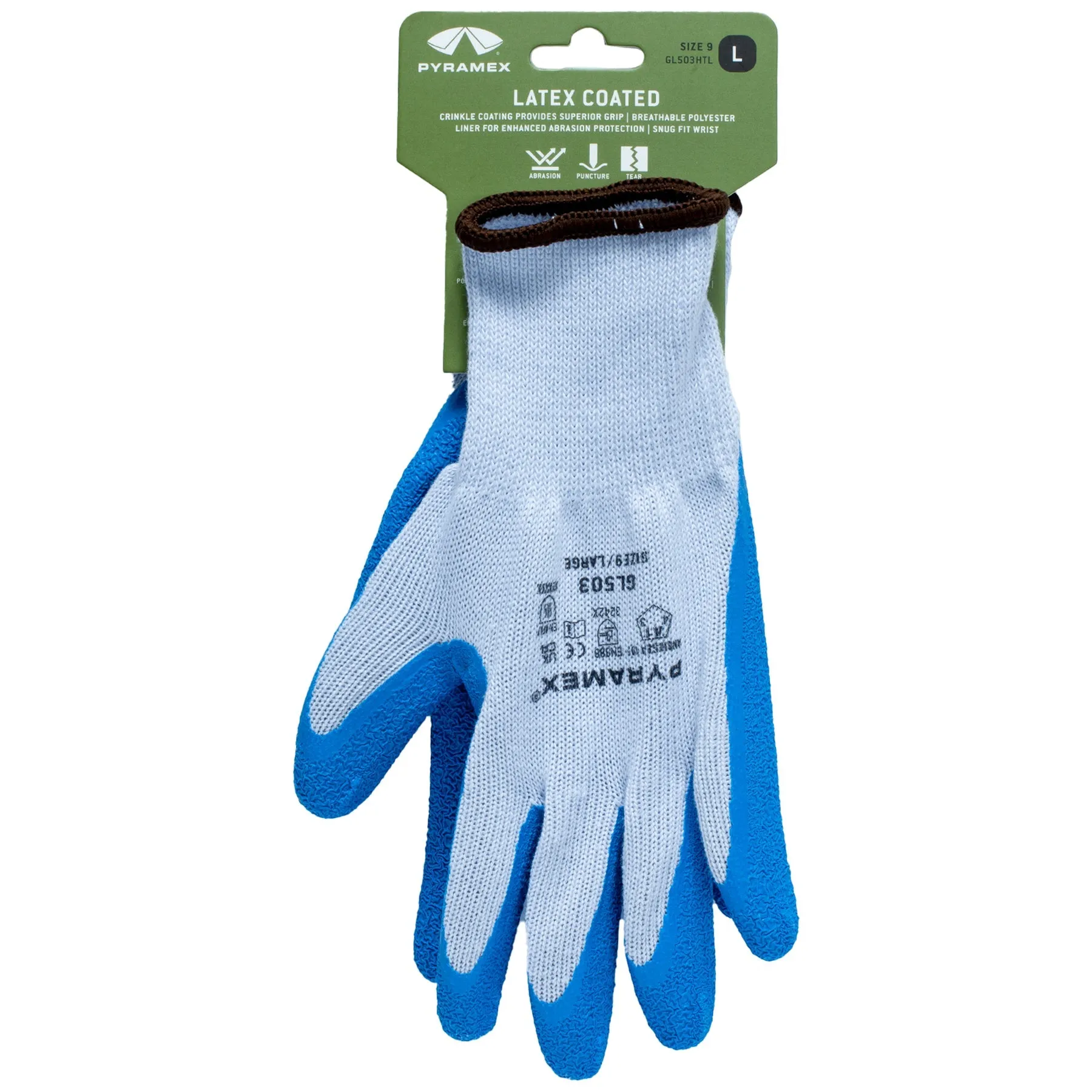 Pyramex 10 Gauge Latex Palm Coated Cut Resistant Work Gloves - L