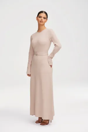 Rima Belted Knit Maxi Dress