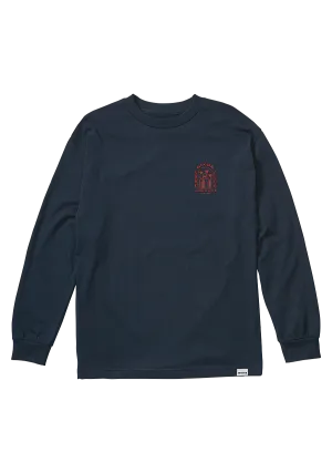 Temple Long Sleeve T-Shirt - Navy