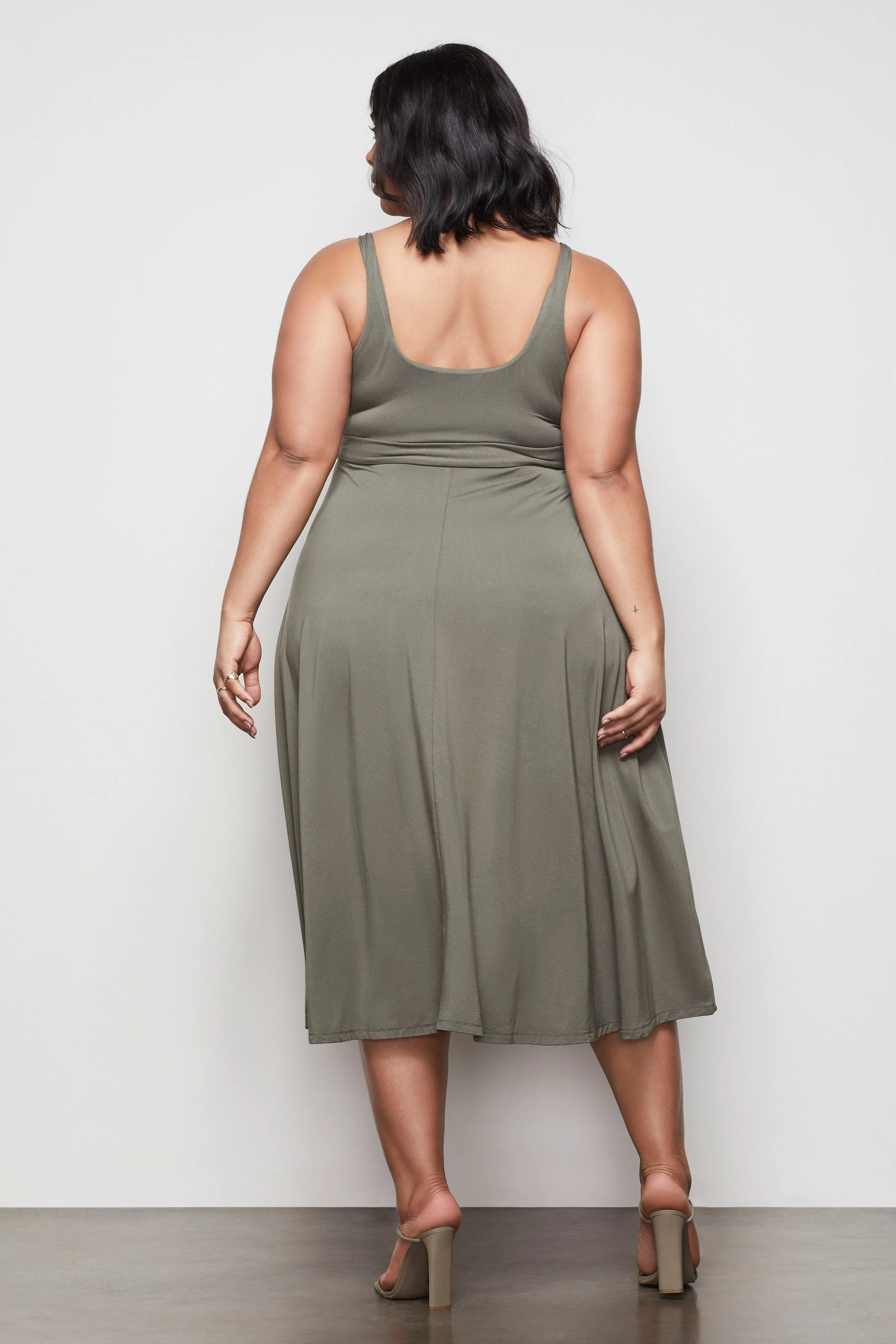 THE BELTED SWING TANK DRESS | SAGE001