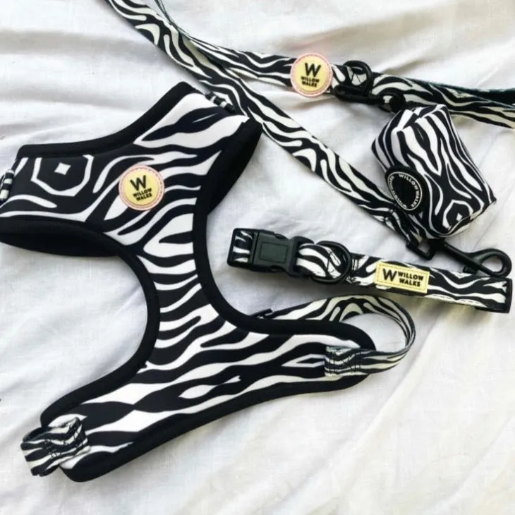 Willow Walks Reversible Harness in mono zebra and multi