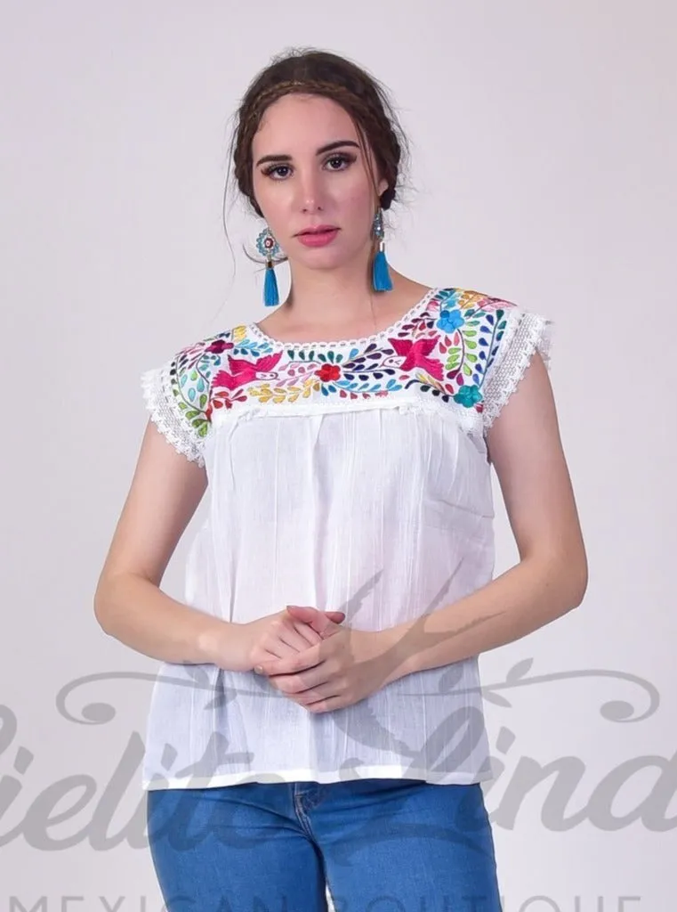 Yaritza Mexican Blouse Cream