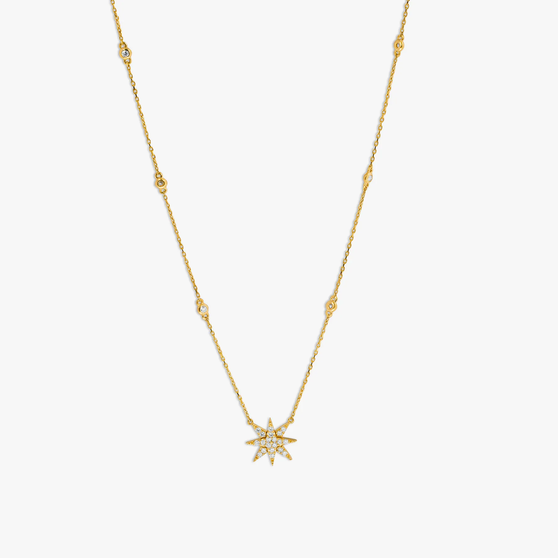 Yellow Gold Diamond North Star Necklace- 18K Yellow GoldÂ Â Â 